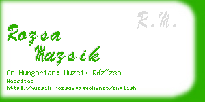 rozsa muzsik business card